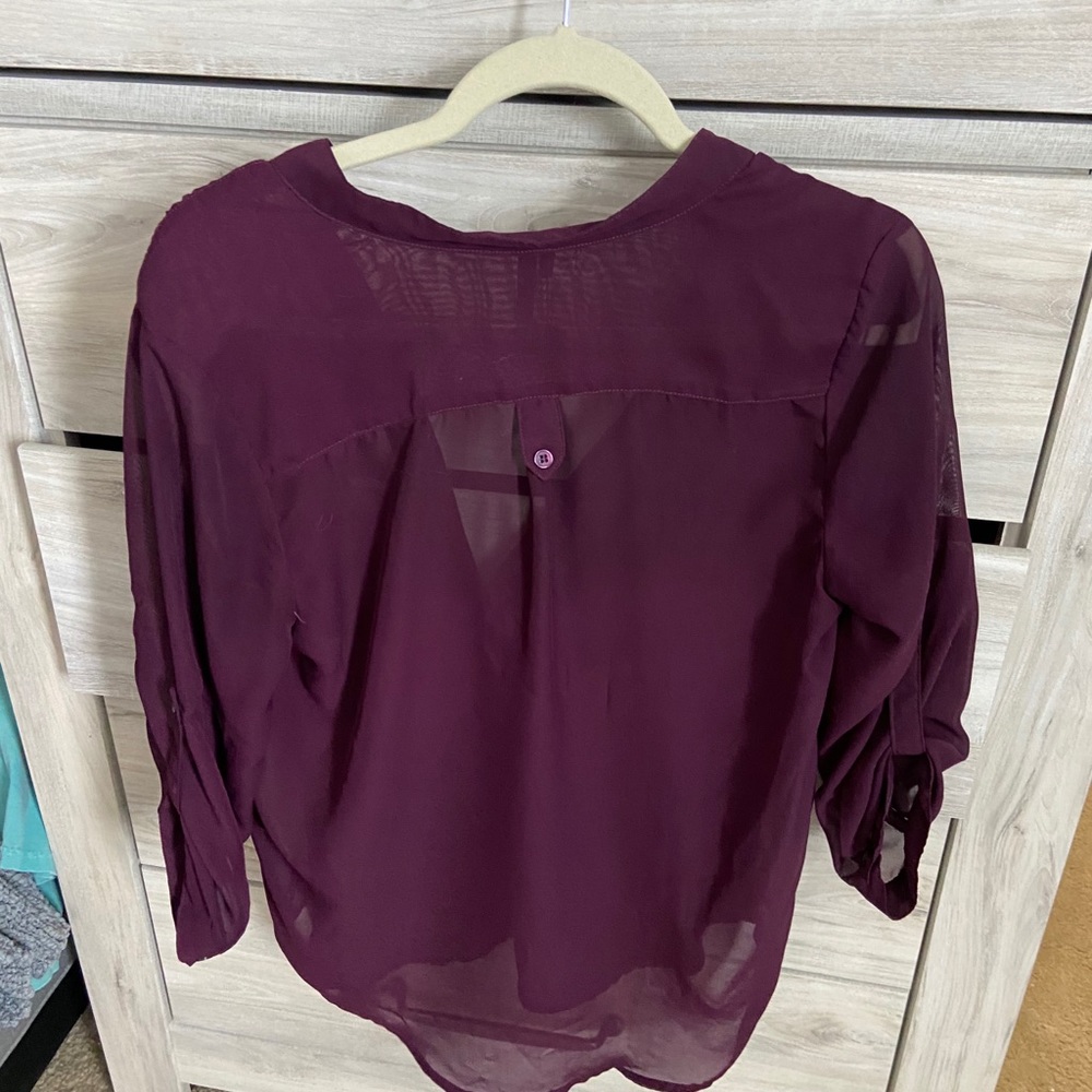 Size medium Sheer purple blouse